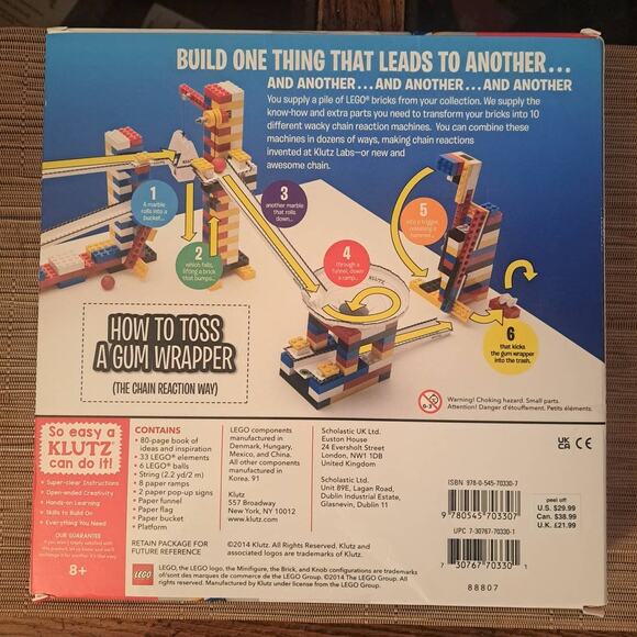 Klutz Lego Chain Reactions Science & Building Paperback Book Kit - Picture 4 of 5